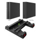 PS4 & PS5 Cooling Stand with Dual Controller Charging Dock – Multi-Function Gaming Console Organizer