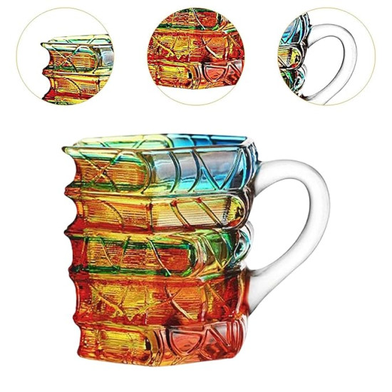 Sip in Style – Artistic Book Stack Glass Coffee & Tea Mug