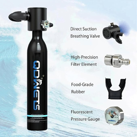 Explore Underwater with Confidence – Mini Scuba Tank (0.5L Portable Diving Air Set)