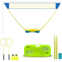 Play Badminton Anywhere – Portable Badminton Net Set with Rackets & Shuttlecocks