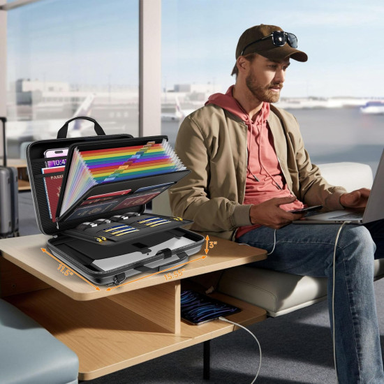 Protect Your Important Documents – Fireproof And Water Resistant Organizer Box with Lock & Shoulder Strap