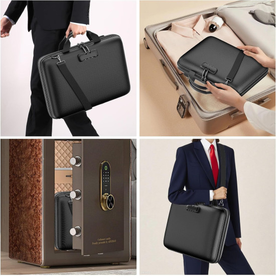 Protect Your Important Documents – Fireproof And Water Resistant Organizer Box with Lock & Shoulder Strap