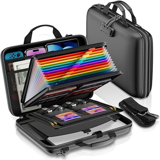 Protect Your Important Documents – Fireproof And Water Resistant Organizer Box with Lock & Shoulder Strap