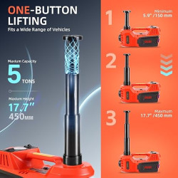 Electric Car Jack 5 Ton 12V Electric Jack with Built-in Inflatable Pump