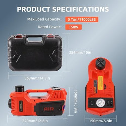 Electric Car Jack 5 Ton 12V Electric Jack with Built-in Inflatable Pump