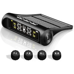 Drive Safer with Real-Time Tire Monitoring Avoid Tire Problems Before They Happen – Solar TPMS with Pressure & Temperature Display