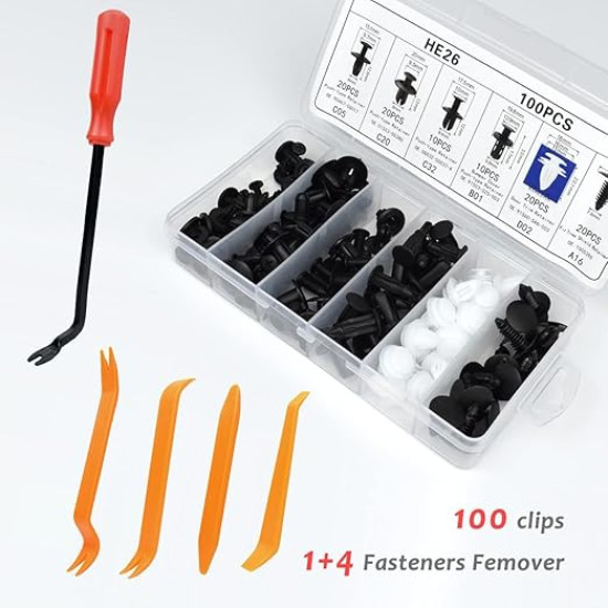 Fix Loose Bumpers & Panels Fast – 105PCS Car Retainer Clip Kit with Removal Tool