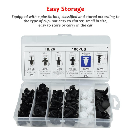 Fix Loose Bumpers & Panels Fast – 105PCS Car Retainer Clip Kit with Removal Tool
