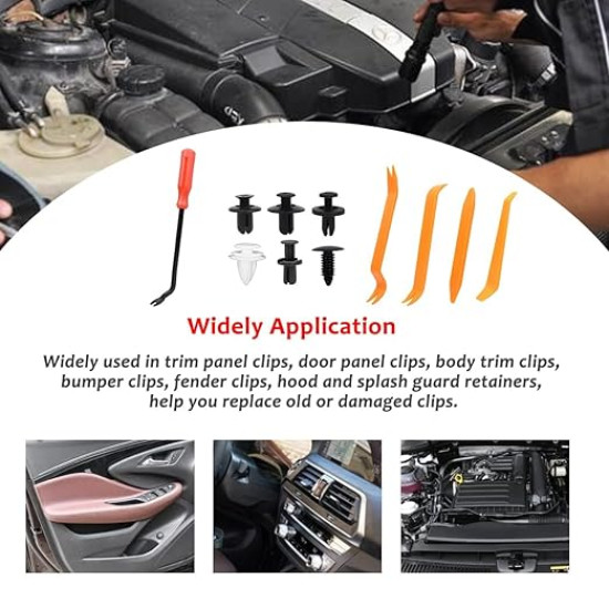 Fix Loose Bumpers & Panels Fast – 105PCS Car Retainer Clip Kit with Removal Tool