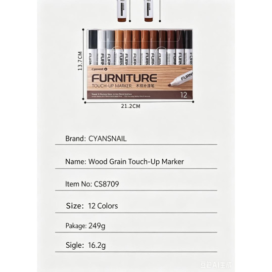 12-ColorFiller Sticks & Wax Crayons for Multi-purpose Surface Restoration