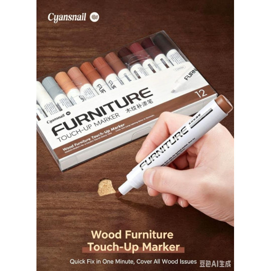 12-ColorFiller Sticks & Wax Crayons for Multi-purpose Surface Restoration