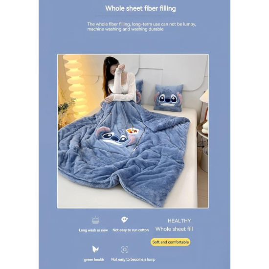 Hello Kitty & Stitch 2 in 1 Blanket and Pillow