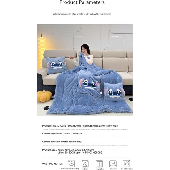 Hello Kitty & Stitch 2 in 1 Blanket and Pillow