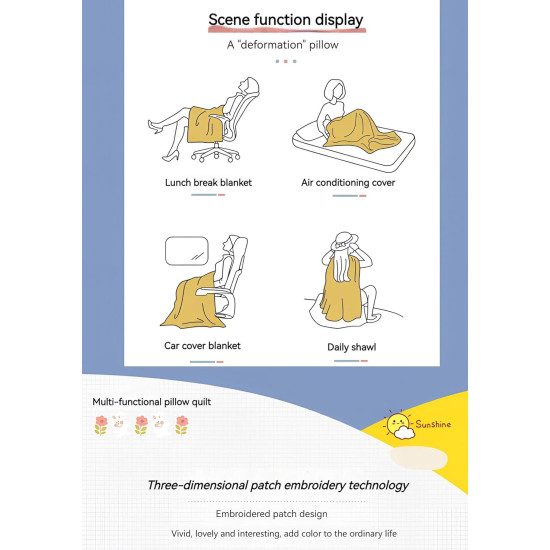 Hello Kitty & Stitch 2 in 1 Blanket and Pillow