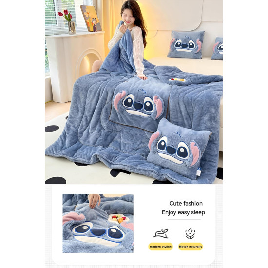 Hello Kitty & Stitch 2 in 1 Blanket and Pillow