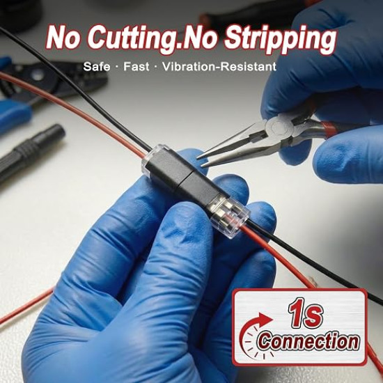 2-Pin Quick Connector Clips – Locking Buckle Snap-On Wire Connectors for DIY Lighting & Low Voltage Projects (10 Pcs)