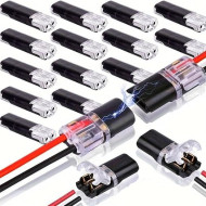 2-Pin Quick Connector Clips – Locking Buckle Snap-On Wire Connectors for DIY Lighting & Low Voltage Projects (10 Pcs)
