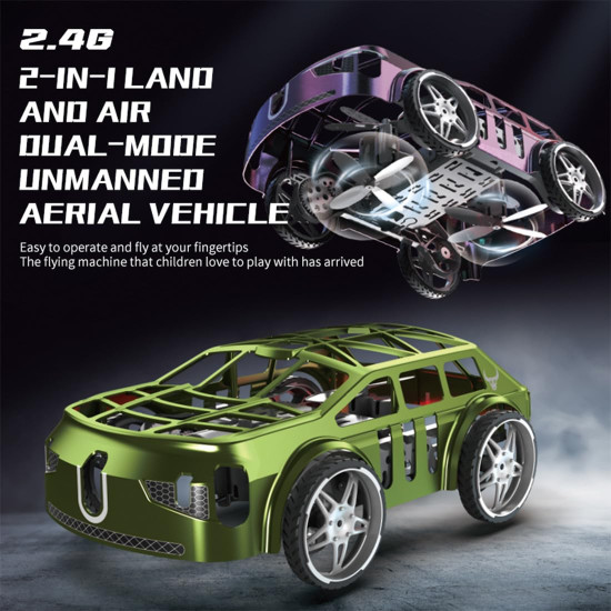 The Car That Flies – 2-in-1 Air-Ground RC Drone Car with Colorful LED Lights