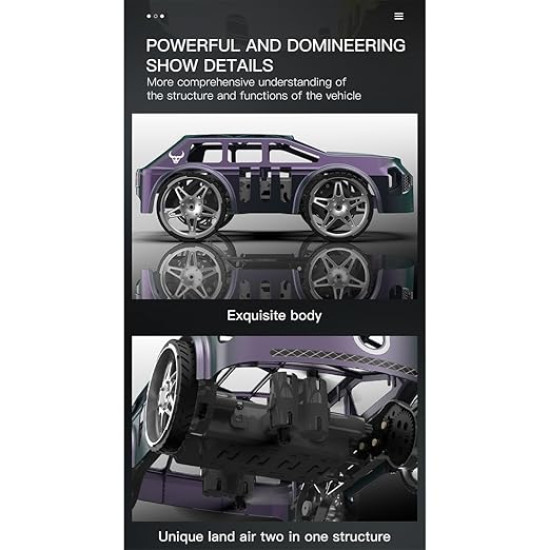 The Car That Flies – 2-in-1 Air-Ground RC Drone Car with Colorful LED Lights