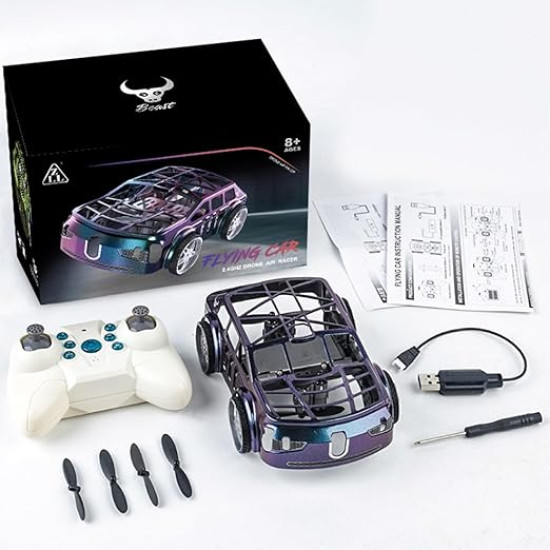 The Car That Flies – 2-in-1 Air-Ground RC Drone Car with Colorful LED Lights
