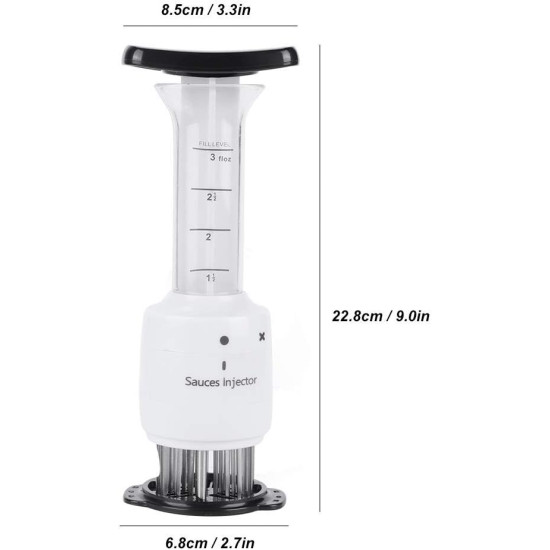 2-in-1 Professional Meat Sauce Injector – Stainless Steel Needle Blade Meat Tenderizer for Steak, Chicken, Beef, Pork & BBQ
