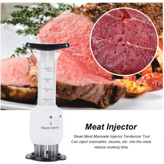 2-in-1 Professional Meat Sauce Injector – Stainless Steel Needle Blade Meat Tenderizer for Steak, Chicken, Beef, Pork & BBQ