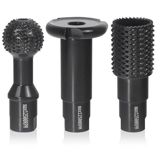 3 PCS Upgraded Wood Grinder Ball Gouge with 5/8-11 Thread for 4 1/2 and 5 Inch Angle Grinder Attachments