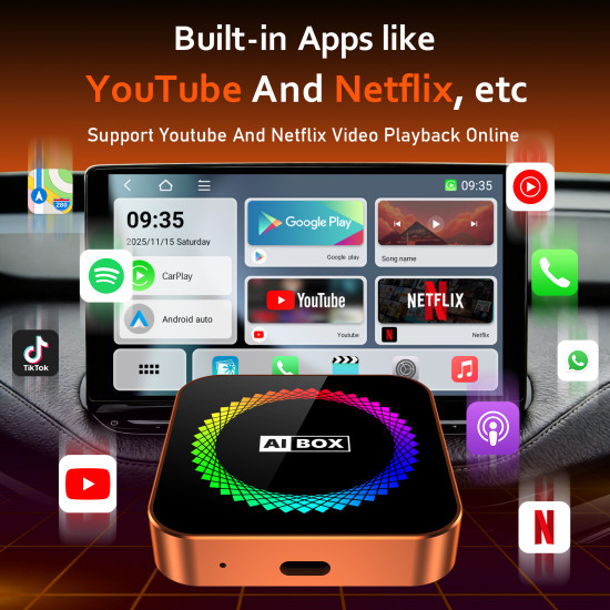 3-in-1 Wireless Apple CarPlay & Android Auto Adapter