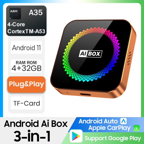 3-in-1 Wireless Apple CarPlay & Android Auto Adapter