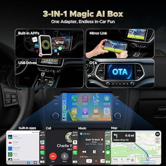 Watch YouTube & Netflix in Your Car – Wireless CarPlay & Media Box