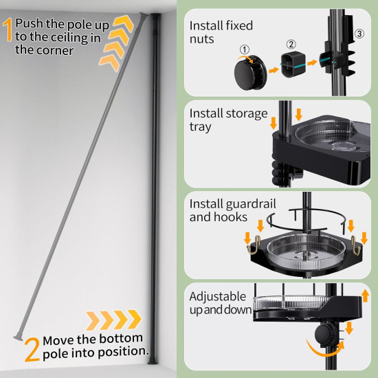 Maximize Your Shower Space And Keep Your Bathroom Organized – 4-Tier Adjustable Rotating Corner Shower Caddy