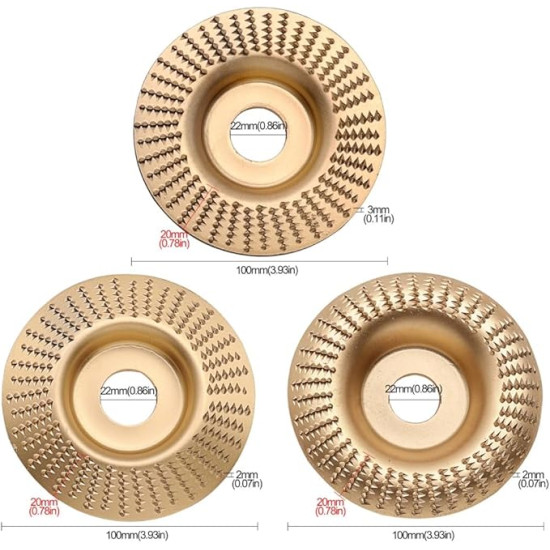 3 pcs Wood Carving Disc Set