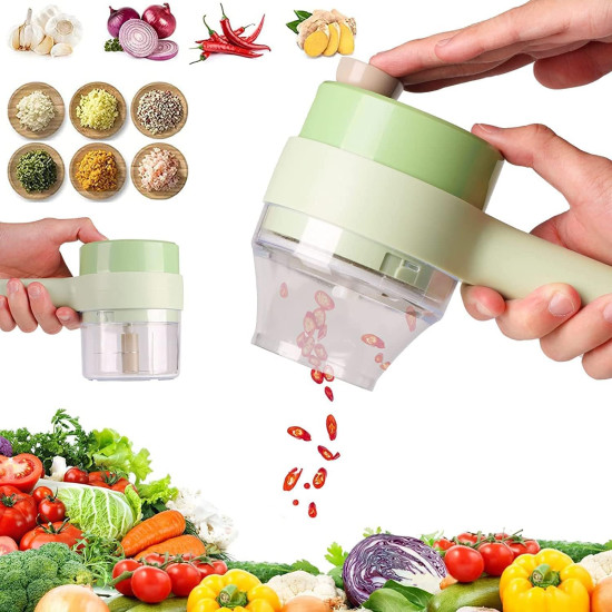 4 in 1 Handheld Electric Vegetable Cutter 4 in 1 Handheld Electric Vegetable Cutter
