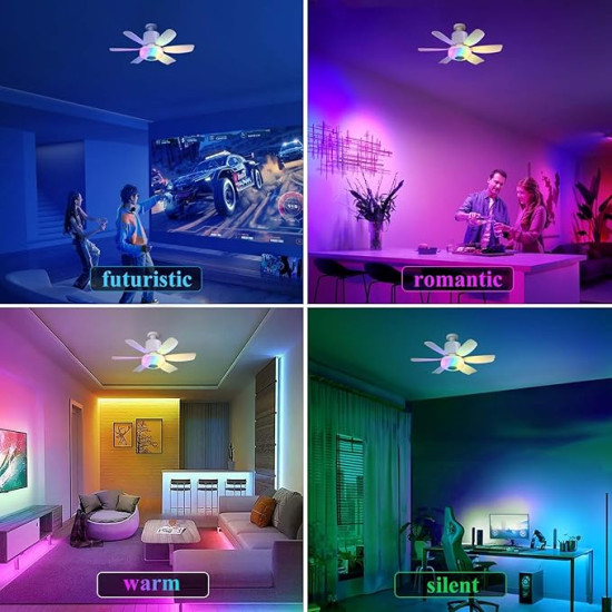 4 in 1 Socket Fan Light with Bluetooth Speaker