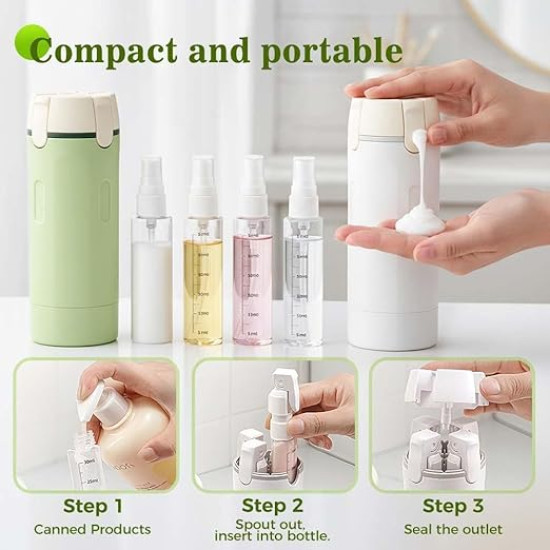 Travel Light & Stay Organized – 4-in-1 Leakproof Travel Bottle Dispenser