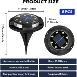 4-Pack Solar Garden Lights Outdoor Waterproof IP65 – Warm White LED Pathway & Yard Lights