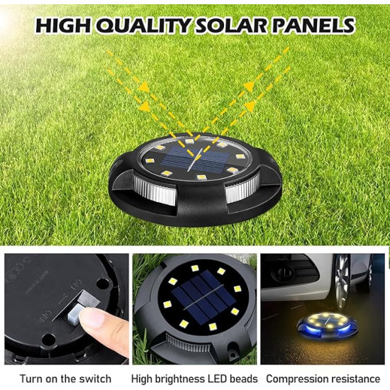 4-Pack Solar Garden Lights Outdoor Waterproof IP65 – Warm White LED Pathway & Yard Lights 