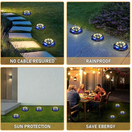 4-Pack Solar Garden Lights Outdoor Waterproof IP65 – Warm White LED Pathway & Yard Lights 