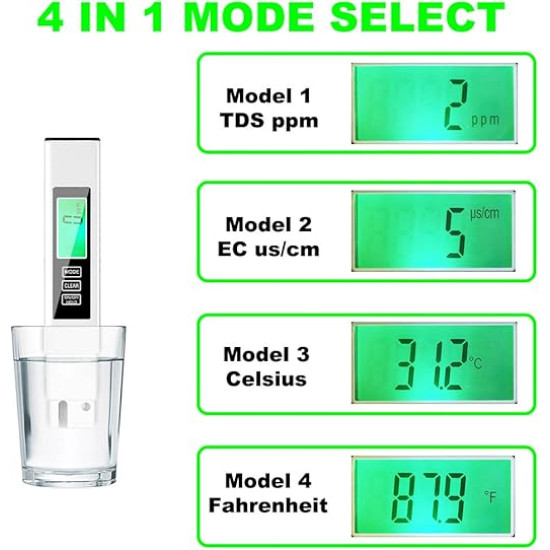 4-in-1 digital water quality tester