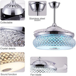 Modern Comfort for Any Room – 3-in-1 Smart Ceiling Upgrade – Fan, LED Light & Bluetooth Speaker