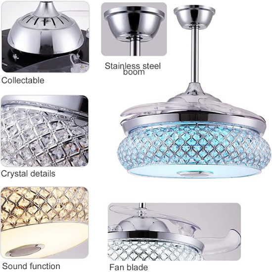 Modern Comfort for Any Room – 3-in-1 Smart Ceiling Upgrade – Fan, LED Light & Bluetooth Speaker