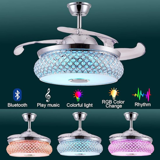 Modern Comfort for Any Room – 3-in-1 Smart Ceiling Upgrade – Fan, LED Light & Bluetooth Speaker