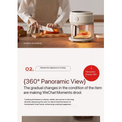 4L Glass Air Fryer 1200W – Oil-Free Cooking with Visible Window