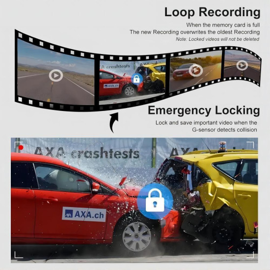 4K 10"IPS WIFI Touch Screen Mirror Dash Cam, Front & Rear Rearview Mirror