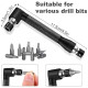 Reach Tight Spaces with Ease – 6PCS Right-Angle Drill Attachment Set