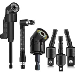 Reach Tight Spaces with Ease – 6PCS Right-Angle Drill Attachment Set