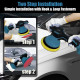 6" 8-Speed Electric Car Polisher & Buffer Kit – Heavy-Duty Auto Detailing Machine 