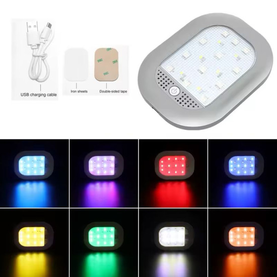 8-Color Car LED Roof Lamp: