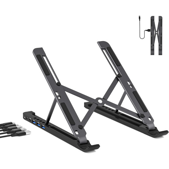 Adjustable Foldable Laptop Stand – Portable Ergonomic Laptop Riser for Desk, Office, Home & Travel