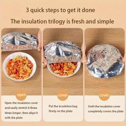 50 pcs Aluminum Foil Food Cover – Heat Insulation & Fresh-Keeping Table Cover for Kitchen and Dining Use